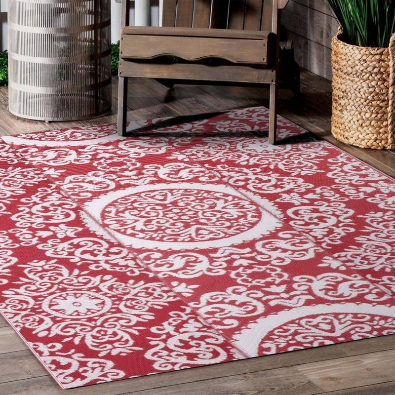 Area Rug Indoor Outdoor Versatility Geometric Pattern Moroccan Rug