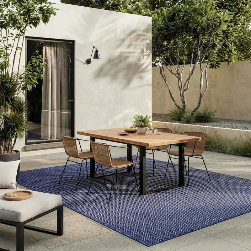 Area Rug Indoor-Outdoor Versatility, Neutral Chevron Area Rug Patio