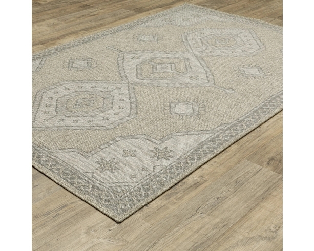Area Rug: Interlocking Lines, High-Contrast, Low-Pile. Geometric Pattern Rug.