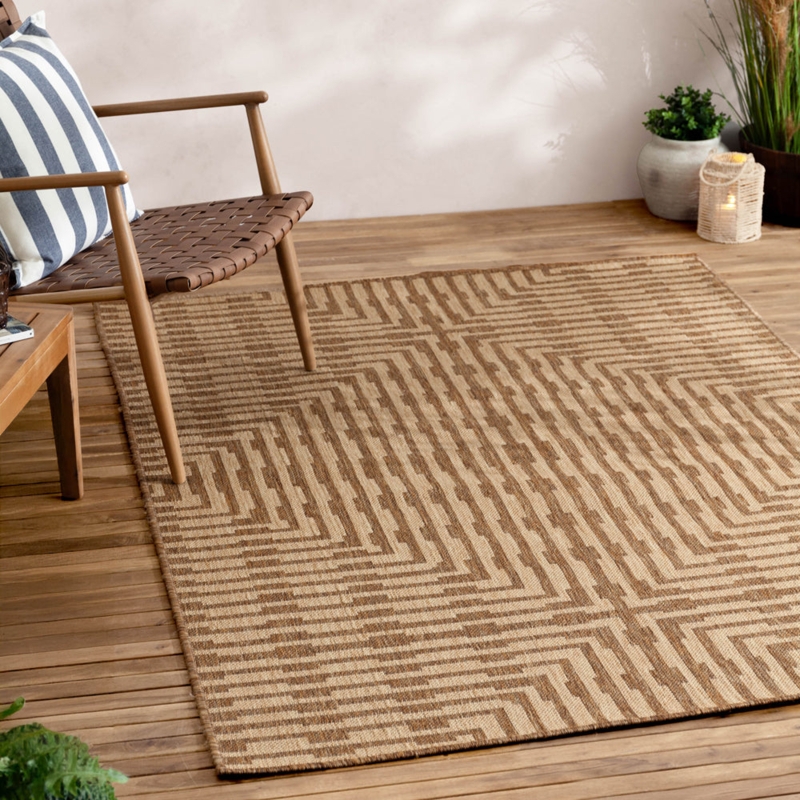 Area Rug Jute Effect Chunky Woven Natural Texture Organic Coastal
