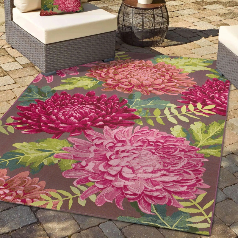 Area Rug Large Scale Floral Botanical Indoor Outdoor Versatility