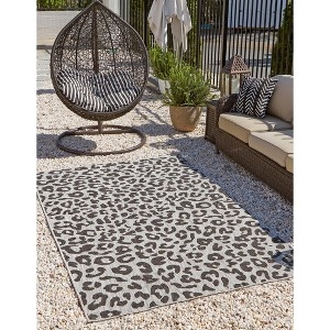 Area Rug Light Gray Leopard Print Safari Animal Pattern Deck Mat