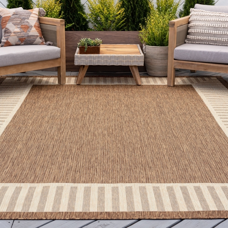 Area Rug Low Pile Woven Texture Gold Toned Solid