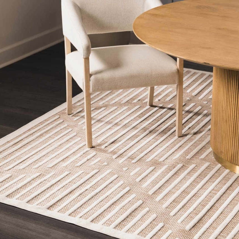 Area Rug: Low-Profile Woven with Subtle Linear Texture Patio