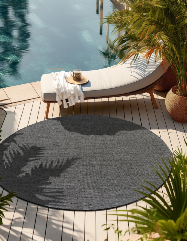 Area Rug Marbled Pattern Monochrome Palette Low Pile Flat Weave