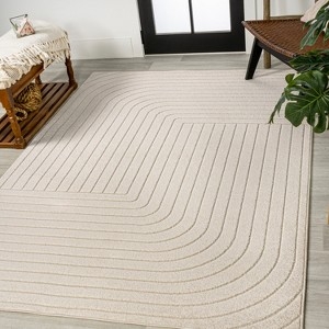 Area Rug: Minimalist Angle Geometric Design with High Low Pile