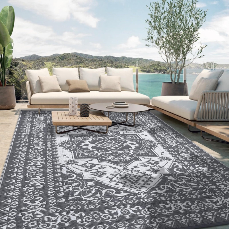 Area Rug Modern Boho Geometric Diamond Pattern Flat Weave Deck Decor
