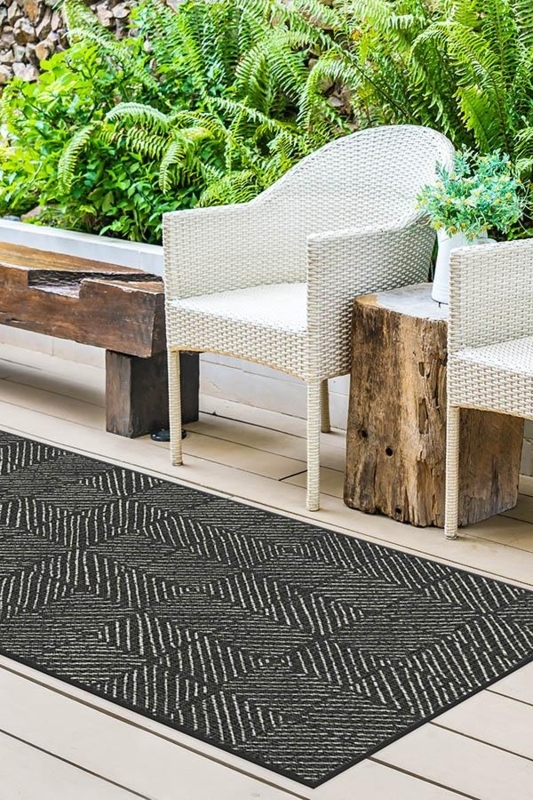 Area Rug Modern Parquet Geometric Pattern Monochromatic