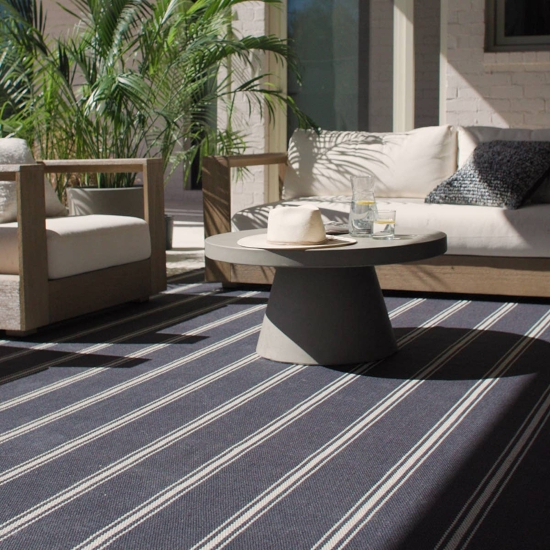 Area Rug Monochromatic Grey Textured Weave Modern Patio Lounge Design