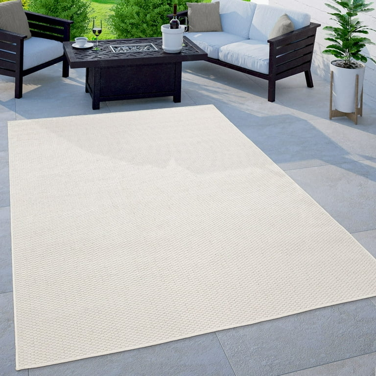Area Rug Mottled Ivory Flatweave, Neutral Outdoor Rug For Patio