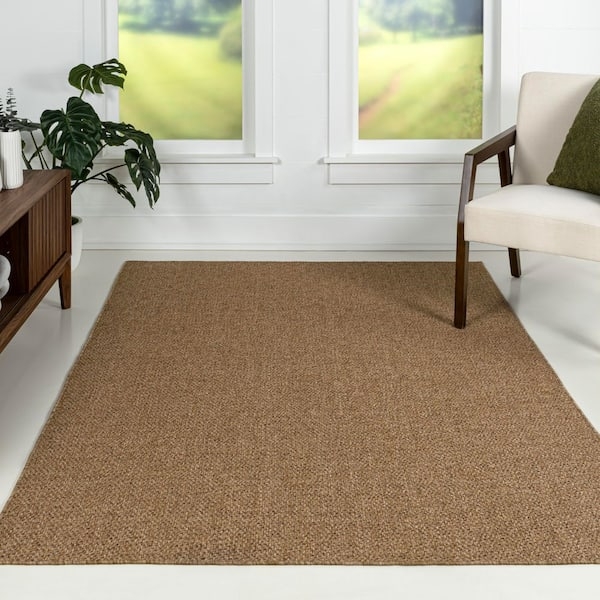 Area Rug Natural Tan Ribbed Texture, Rustic Patio Lounge Rug Ideas