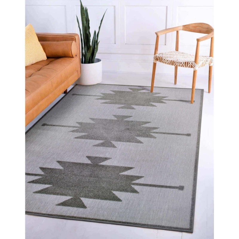 Area Rug: Navy Cream Ornate Border, Traditional Medallion Patio Rug
