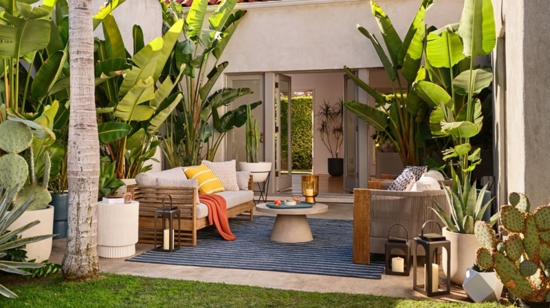 Area Rug: Off-White Corded Texture, Minimalist Outdoor Performance Rug.