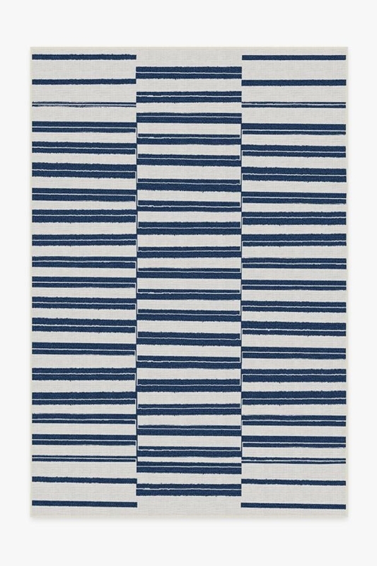 Area Rug Offset Stripes Contemporary Flat Weave Outdoor