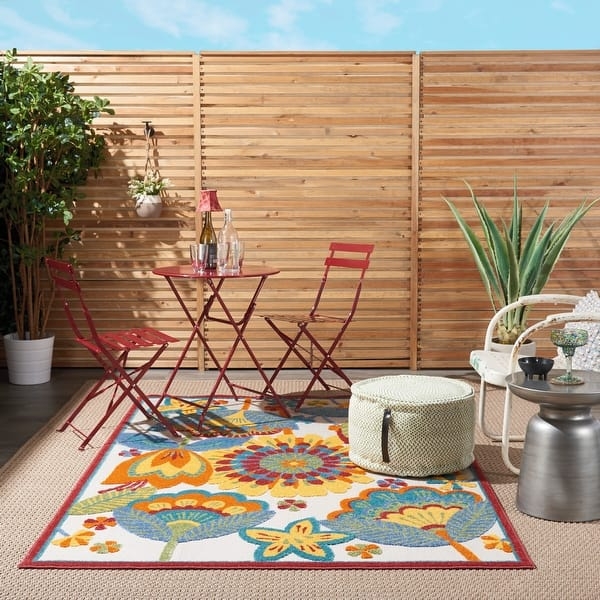 Area Rug Oversized Floral, Colorful Tropical Garden Rug