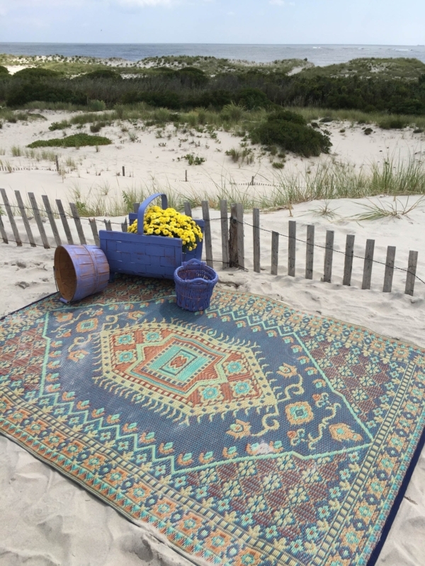 Area Rug Plum Oriental Medallion Pattern Flatweave Outdoor Patio