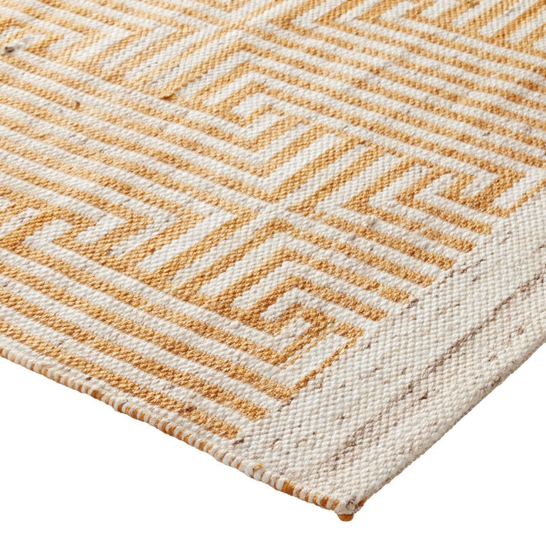 Area Rug Recycled Construction Diamond Geo Pattern Ivory Bohemian