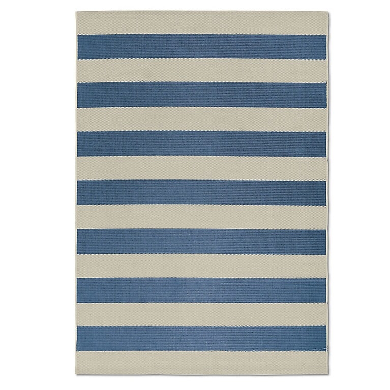 Area Rug Resort Stripe Indigo Flat Weave Nautical