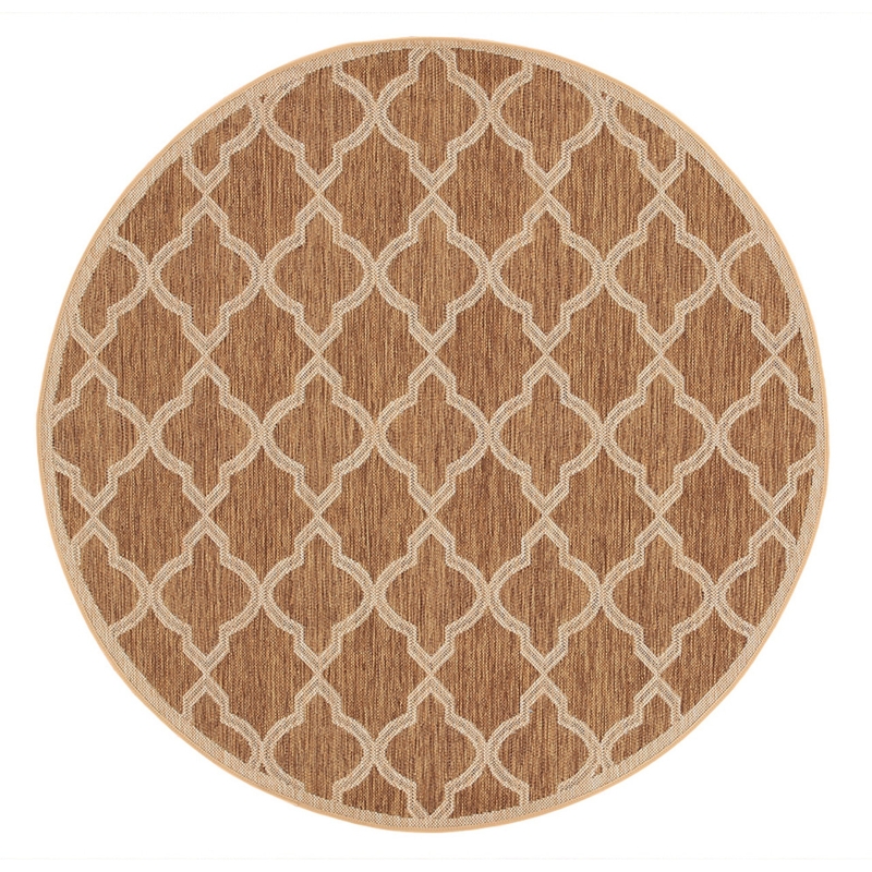 Area Rug Round Baroque Tile Pattern Ornate Transitional