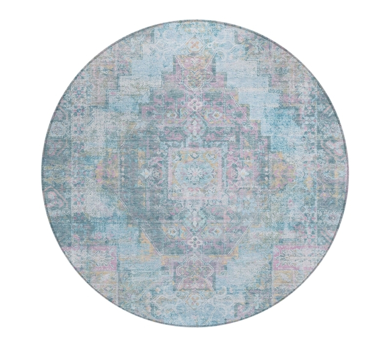 Area Rug Round Floral Medallion Washable Garden Area Rug