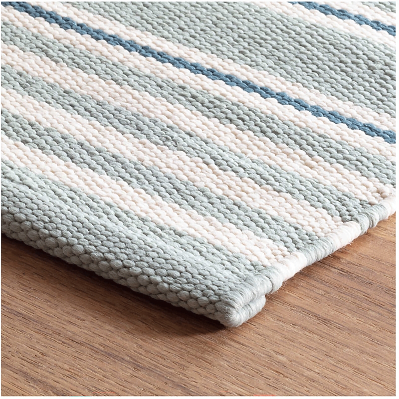 Area Rug Rugby Stripe Woven Texture Cottage Style