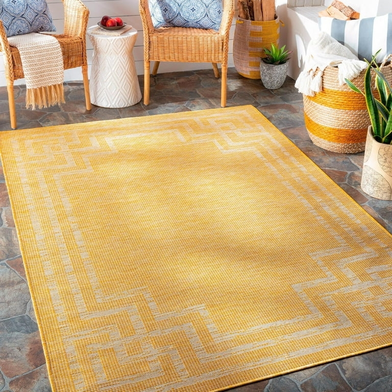 Area Rug Saffron Oriental Motif Traditional Medallion Woven