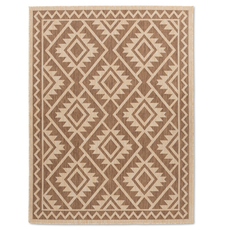 Area Rug: Scandinavian Style Aztec Diamond Flatweave on Deck