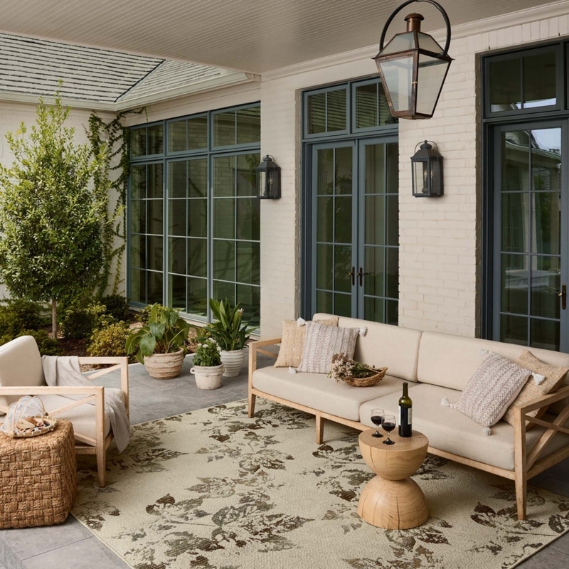 Area Rug Textured Diamond Pattern Bark Toned Accents Low Pile