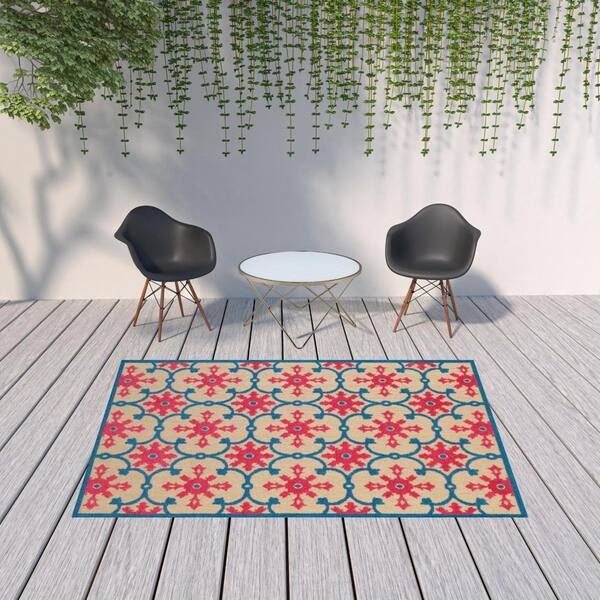 Area Rug Traditional Blue Oriental Area Rug Beige Medallion