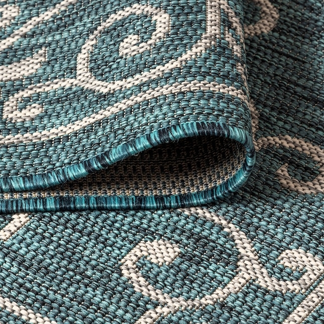 Area Rug, Traditional Filigree Border, Textured Weave
