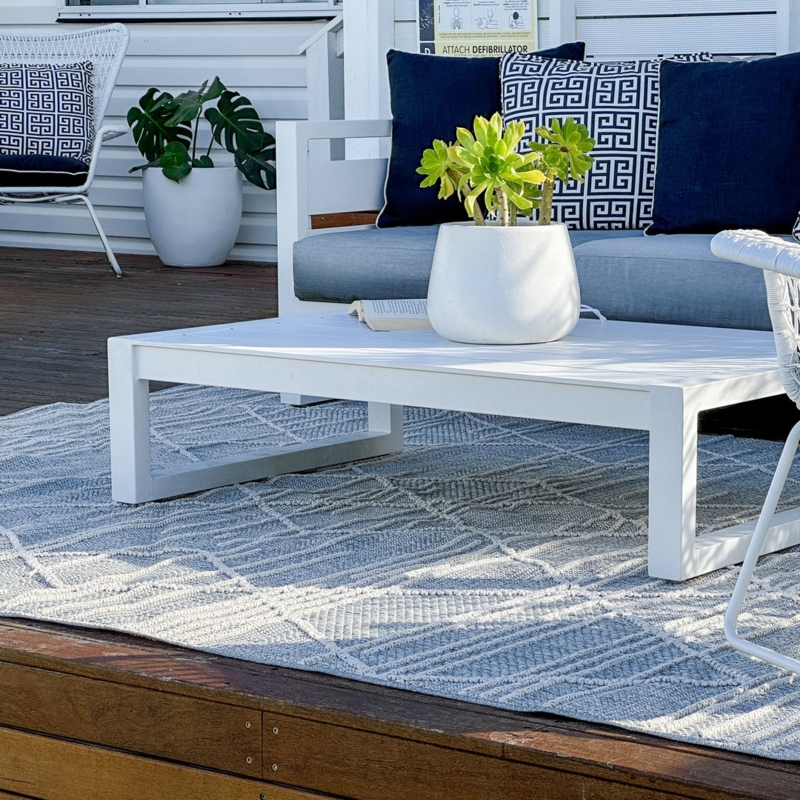 Area Rug Trellis Geometric Flatweave Patio Styling Neutral Tone Decor