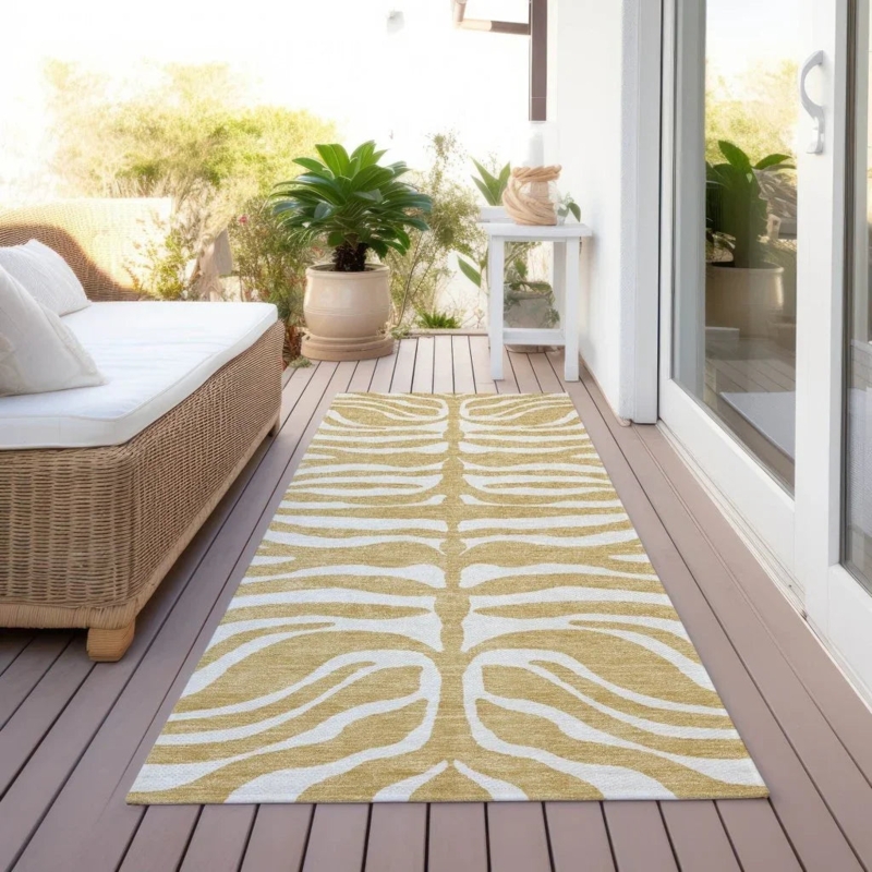 Area Rug Washable Flat Weave Geometric Trellis Pattern Patio Decor