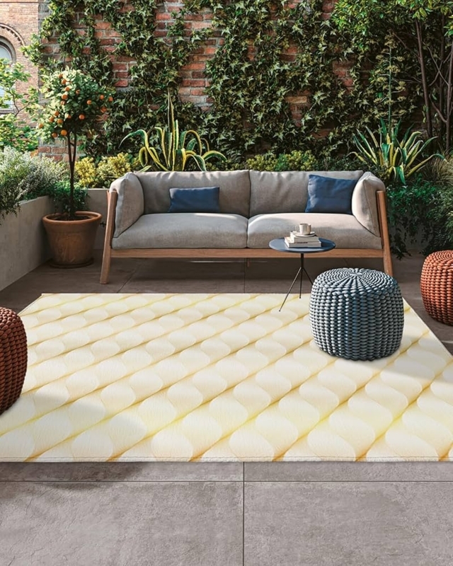 Area Rug Watercolor Marble Pattern: Blue & Geometric Glam Decor