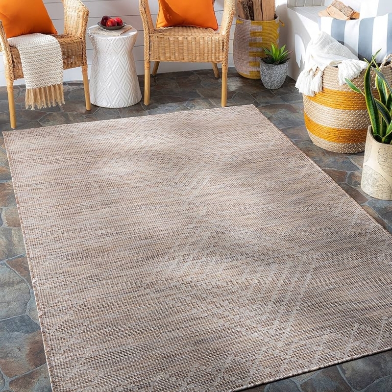 Area Rug: Weathered Brick Red Medallion Design for Vintage Style