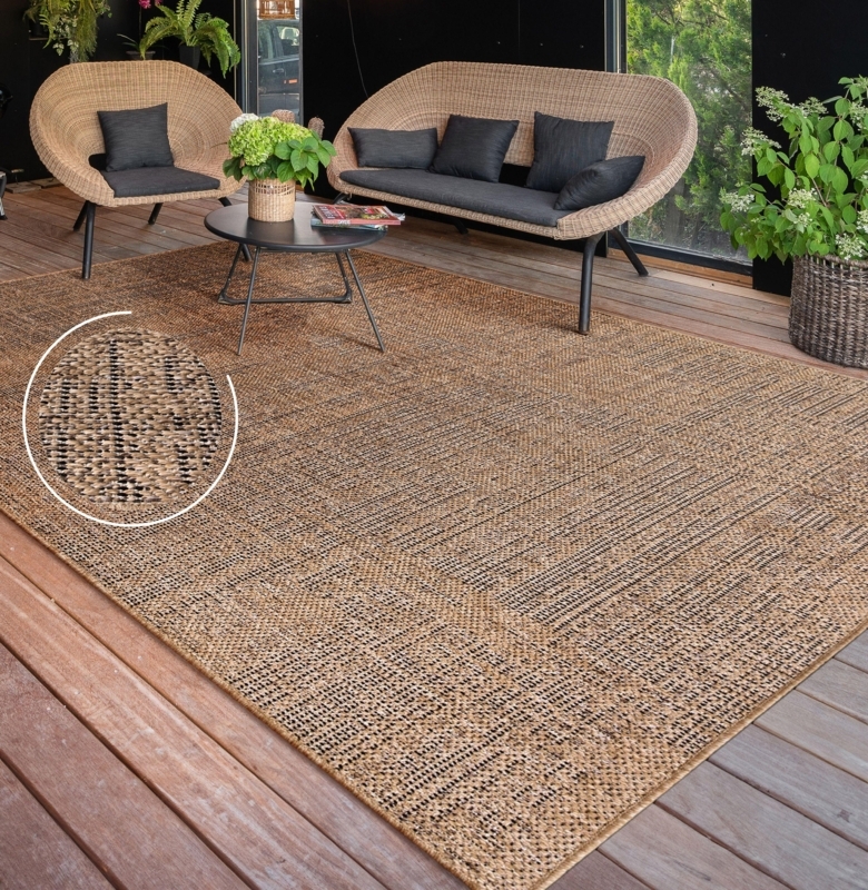 Area Rug with Mottled Pattern, Beige Indoor Outdoor Rug