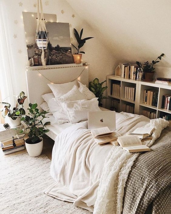 Attic Nook Sloped Ceiling Layout Plant Heavy Decor Bohemian