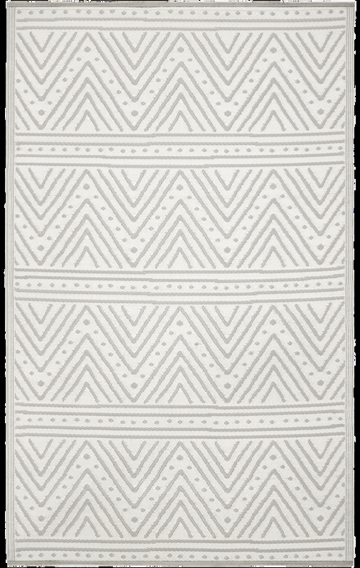 Beige and Gray Chevron Outdoor Area Rug Recycled Plastic.