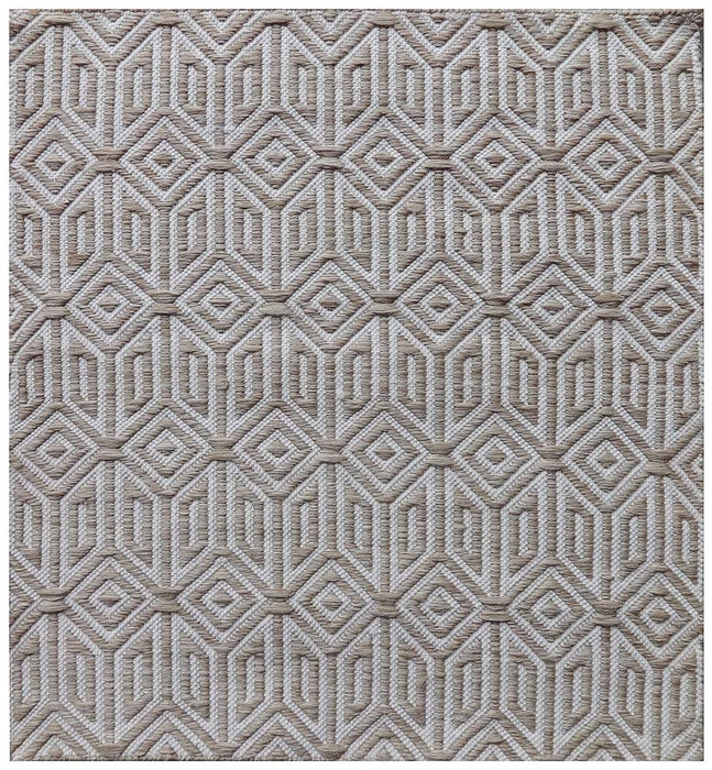 Beige Diamond and Chevron Flatweave Outdoor Area Rug Bohemian.
