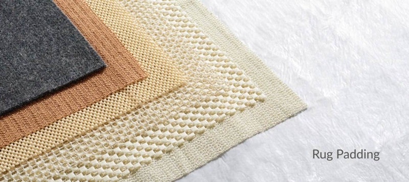 Beige Open Lattice Grid Rug Pad, Non-Slip Woven Gripper for Any Floor