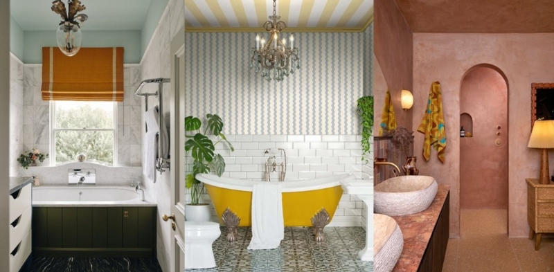 Bold Bathroom Ceiling Designs: Wallpaper, Paint, and Plaster
