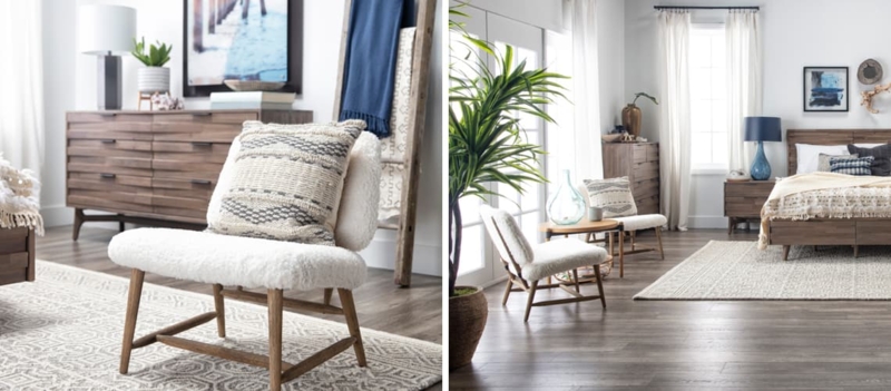 Boucle Accent Chair with Armless Silhouette for Modern Organic Bedroom
