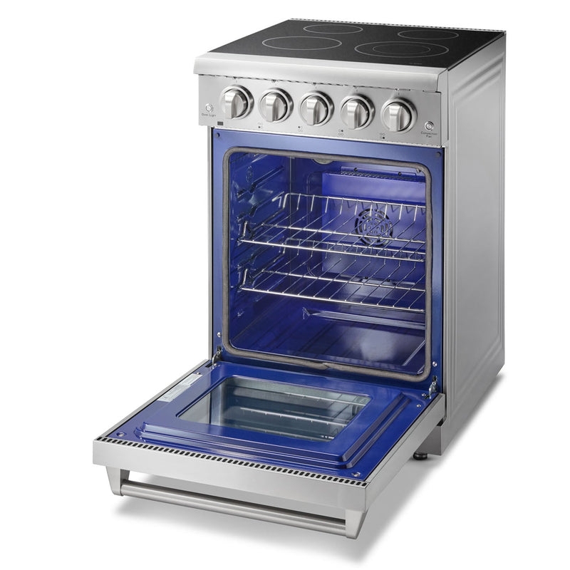 Brushed Stainless Steel Electric Range with Smooth Top Surface
