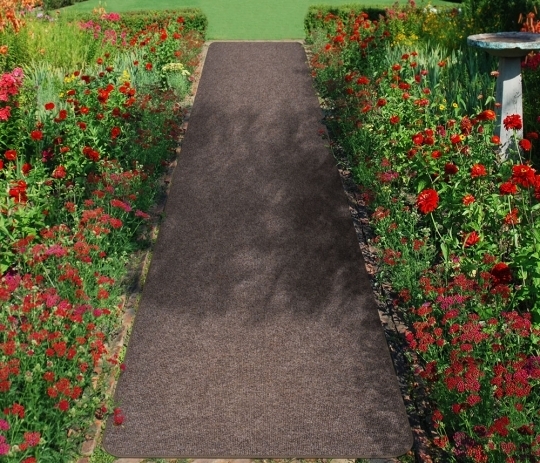 Carpet Runner: Dark Brown Ribbed Surface with Bound Edges Utilitarian