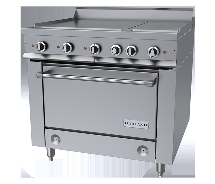 Commercial Electric Range Six Burners Industrial Style Adjustable Legs