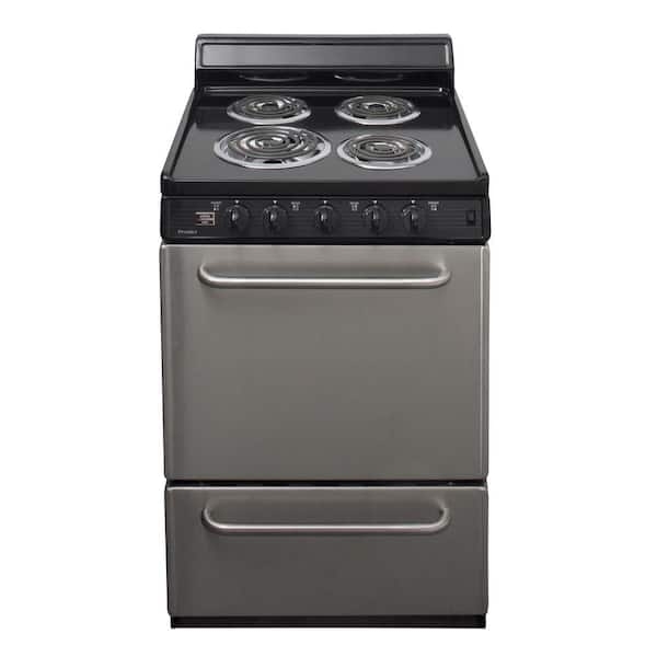 Compact Electric Range 24 Inch Radiant Glass Top Minimalist Design