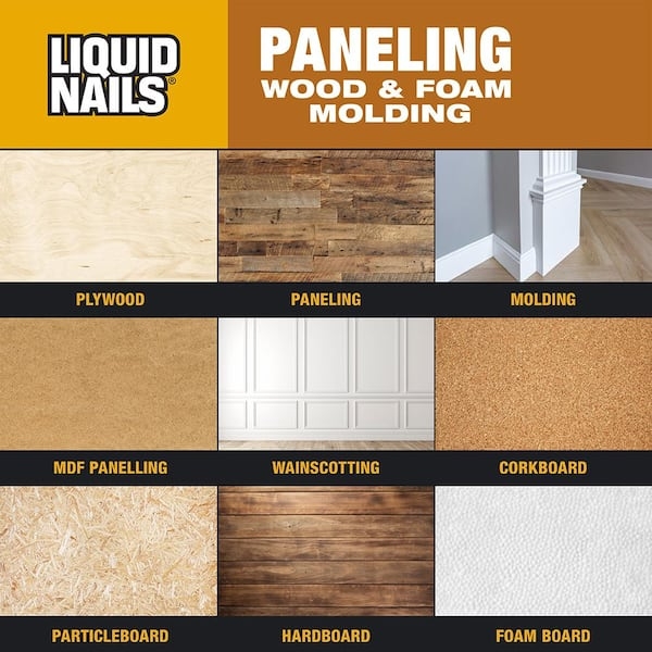 Construction Adhesive, Paneling and Molding Formulation Tan Tube