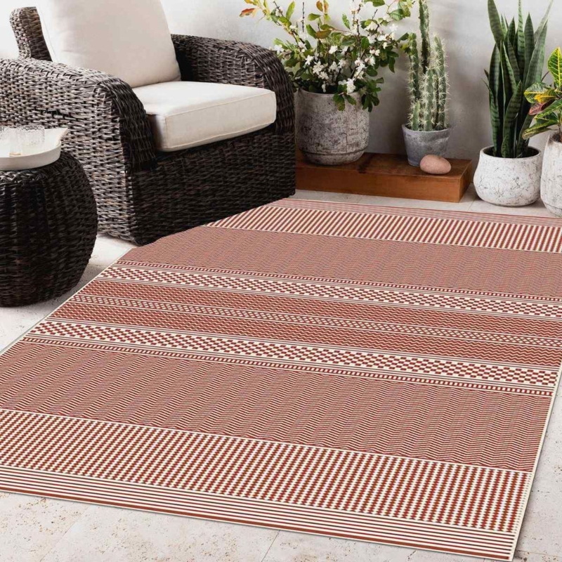 Contemporary Area Rug Fine Weave Two Tone Modern Living