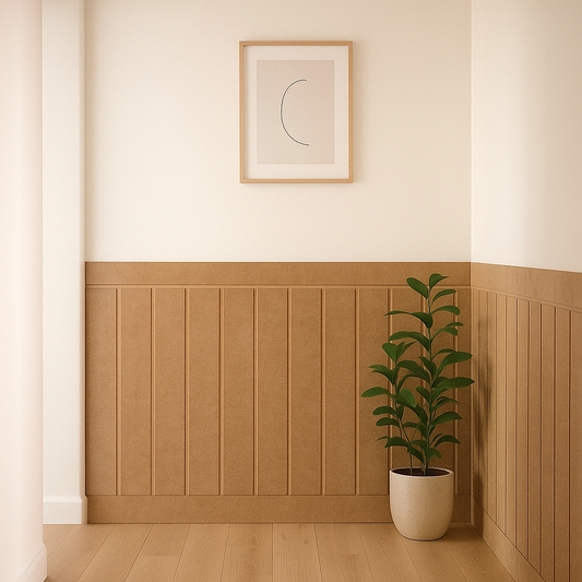 Cream Shaker Style Wall Paneling Board and Batten Hallway