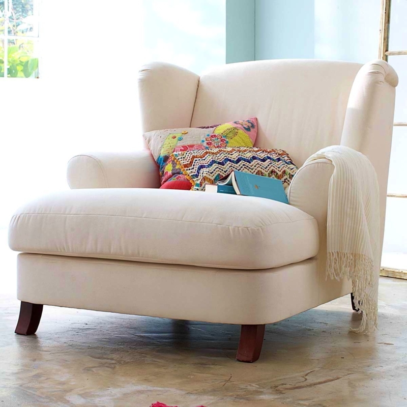 Deep Seating Accent Chair with Wingback Silhouette for Boho Style