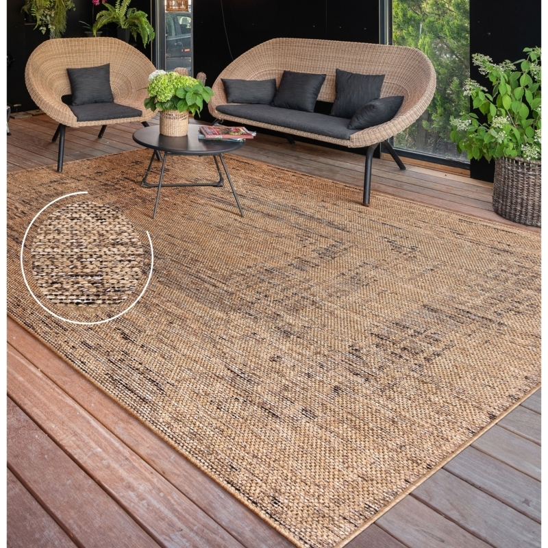 Distressed Area Rug Blue Gray Mottled Boho Traditional Patio